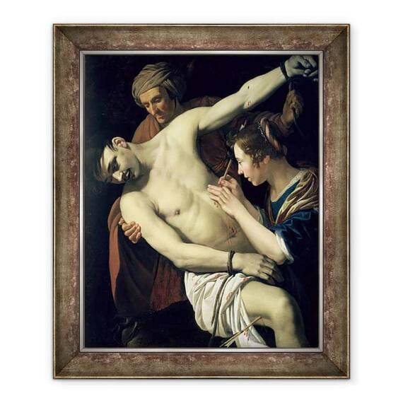 Tablou inramat - Jan van Bijlert - Sfantul Sebastian si Sfantul Irene - - Roveli