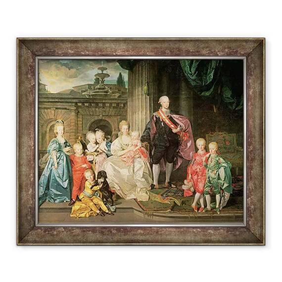 Tablou inramat - Johann Zoffany - Leopold I, Mare Duce de Toscana 1747-92 mai tarziu Leopold al II-lea, imparat al Austriei, 1790-92 impreuna cu sotia sa Maria Ludovica - - Roveli
