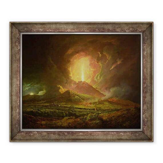 Tablou inramat - Joseph Wright of Derby - O eruptie a Vezuviului, vazuta de la Portici - - Roveli
