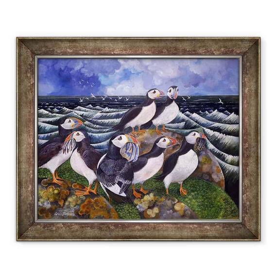 Tablou inramat - Lisa Graa Jensen - Puffins - - Roveli