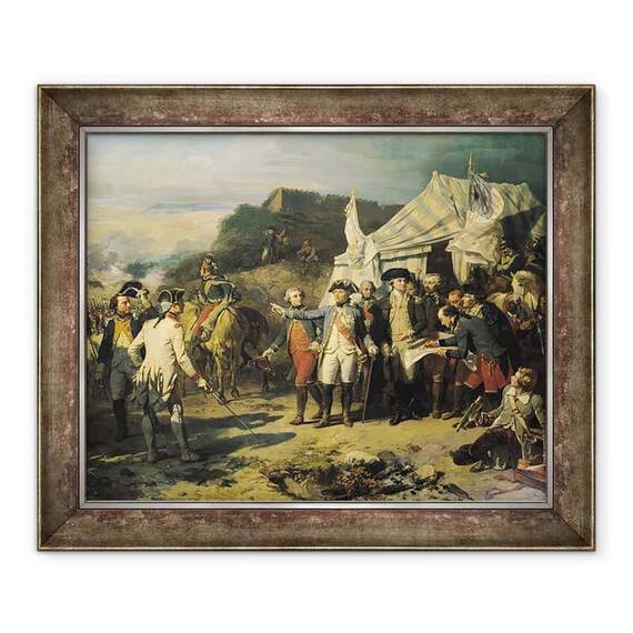 Tablou inramat - Louis Charles Auguste Couder - Asediul Yorktown, 17 octombrie 1781 - - Roveli