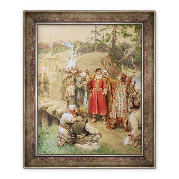 Tablou inramat - Klavdiy Vasilievich Lebedev - Cucerirea Noilor Regiuni in Rusia - - Roveli