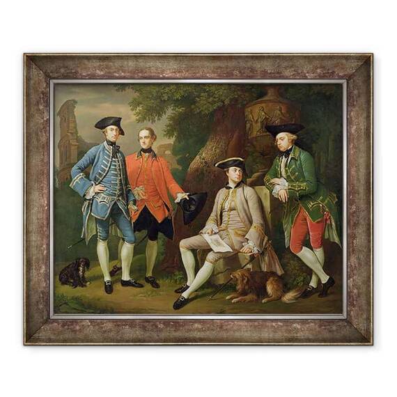 Tablou inramat - Nathaniel Dance-Holland - James Grant de la Grant, John Mytton, onorabilul Thomas Robinson si Thomas Wynne - - Roveli