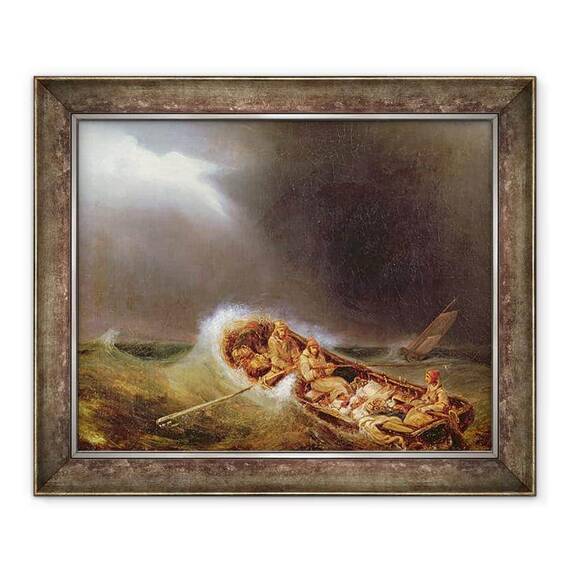 Tablou inramat - Louis Eugene Gabriel Isabey - Barci din Dieppe care se intorc de la pescuit - - Roveli