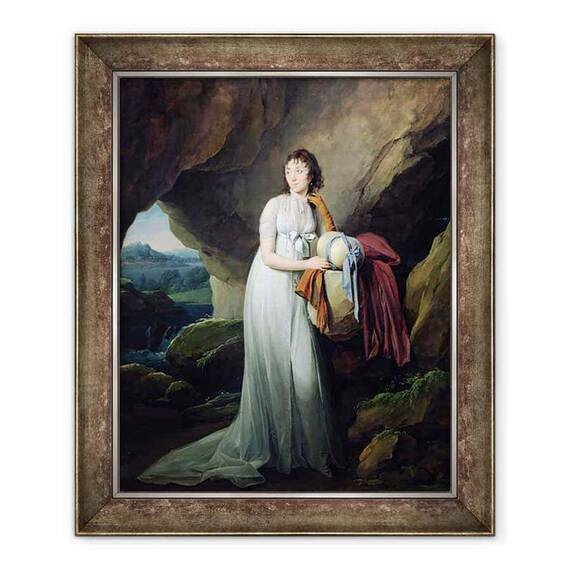 Tablou inramat - Louis Leopold Boilly - Portretul unei femei intr-o pestera, posibil Madame dAucourt de Saint-Just - - Roveli