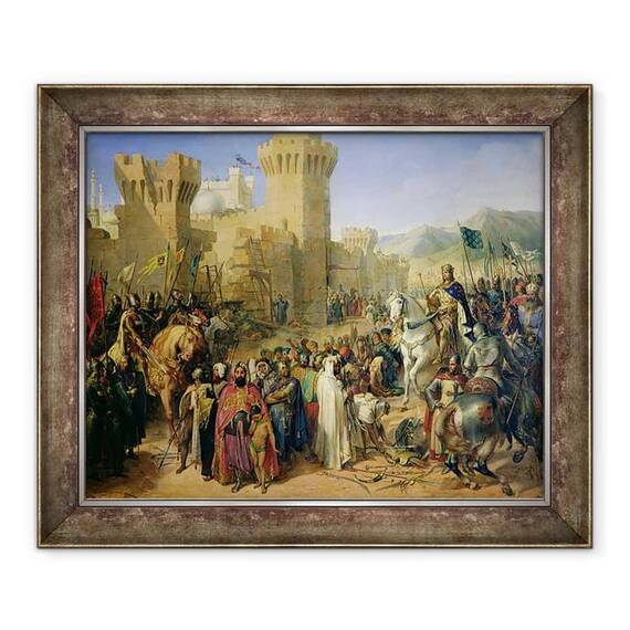 Tablou inramat - Merry Joseph Blondel - Ptolemeu administrat lui Filip Augustus 1165-1223 si lui Richard Inima de Leu 1157-99 13 iulie 1191 - - Roveli