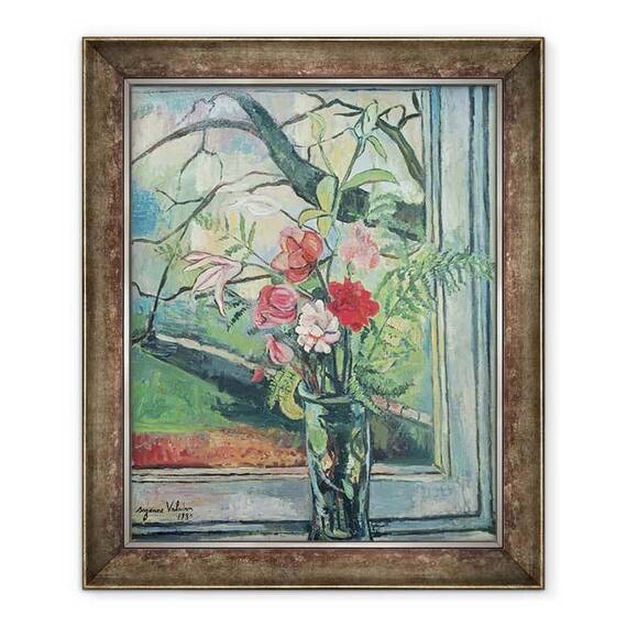 Tablou inramat - Marie Clementine Valadon - Buchet de flori in fata unei ferestre - - Roveli
