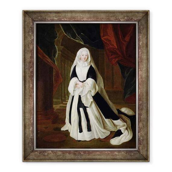 Tablou inramat - Louis de Silvestre - Portret De Louis-Francoise de Bourbon 1673-1743 Mademoiselle de Nantes in doliu imbracaminte - - Roveli