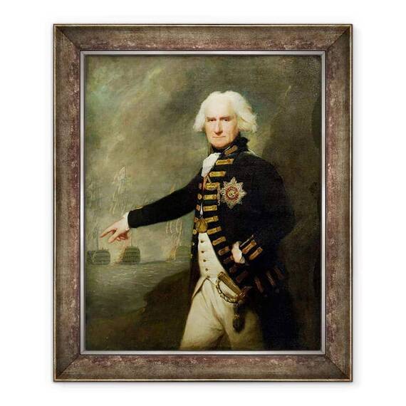 Tablou inramat - Lemuel Francis Abbott - Amiralul Lord Bridport 1727-1814 c.1795 - - Roveli