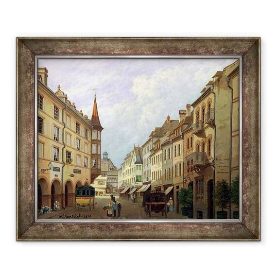 Tablou inramat - Michel Hertrich - Arcadele, Grand Rue, Colmar - - Roveli