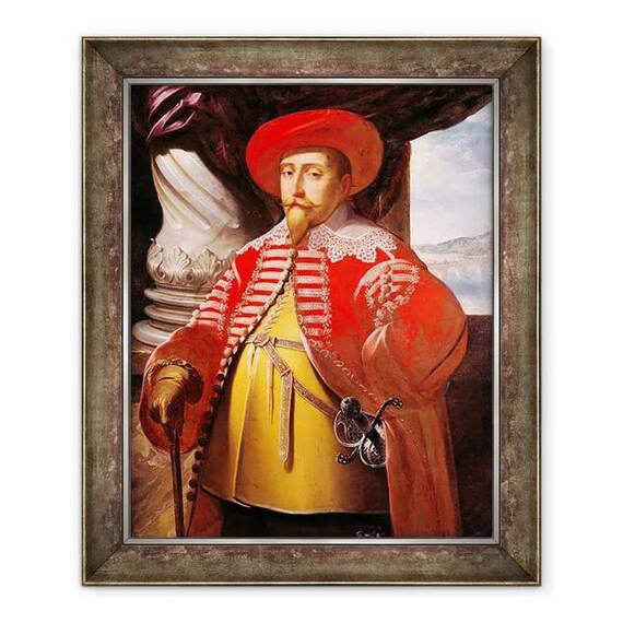 Tablou inramat - Matthaus Merian the Elder - Portretul lui Gustavus Adolphus - - Roveli