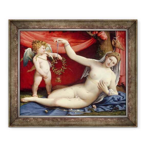 Tablou inramat - Lorenzo Lotto - Venus si Cupidon - - Roveli