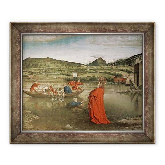 Tablou inramat - Konrad Witz - Draught Miraculos de Pesti, din Altarul Cardinalului Francois de Mies - - Roveli
