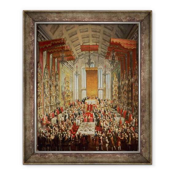 Tablou inramat - Martin II Mytens - Banchetul de incoronare al lui Joseph al II-lea din Frankfurt - - Roveli
