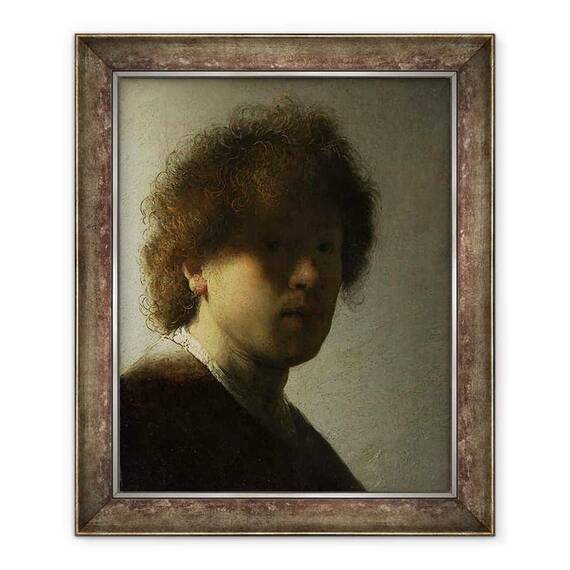 Tablou inramat - Rembrandt Harmensz van Rijn - Autoportret ca un tanar - - Roveli
