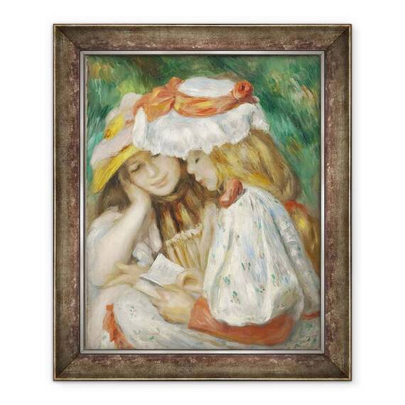 Tablou inramat - Pierre Auguste Renoir - Doua fete de lectura - - Roveli