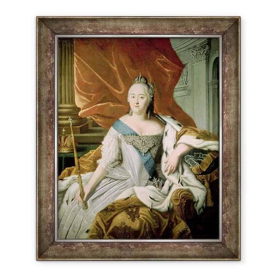 Tablou inramat - Scoala Rusa - Portret De Elisabeta Petrovna 1709-62 imparateasa Rusiei - - Roveli