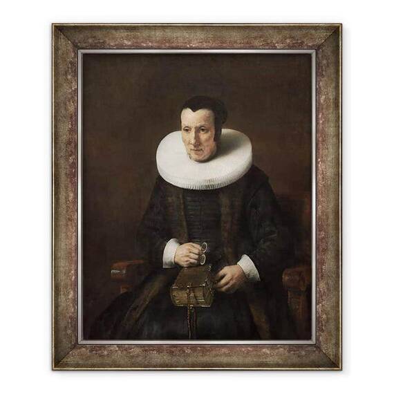 Tablou inramat - Rembrandt Harmensz van Rijn - Batrana cu o carte - - Roveli