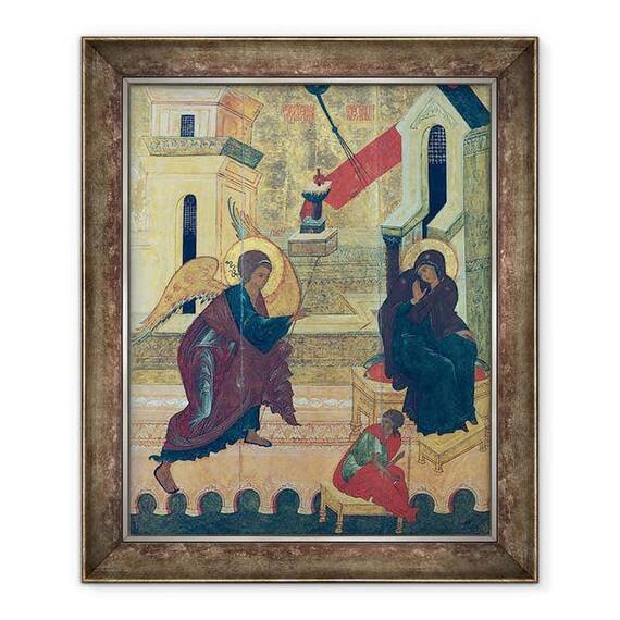 Tablou inramat - Scoala Rusa - Icoana ilustrand Buna Vestire - - Roveli