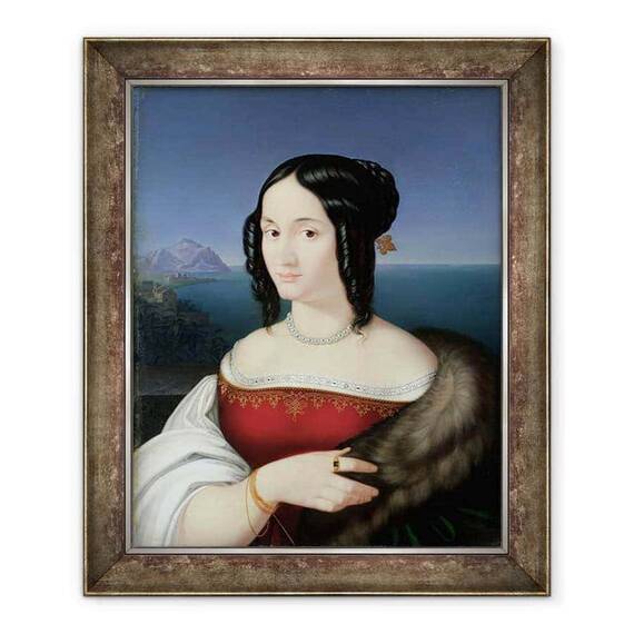 Tablou inramat - Peter von Cornelius - Carolina Grossi, prima sotie a artistului - - Roveli