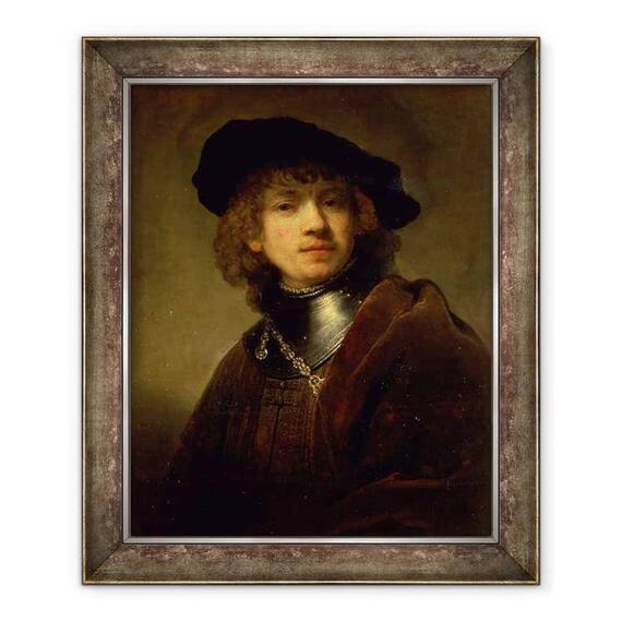 Tablou inramat - Rembrandt Harmensz van Rijn - Tronie a unui tanar cu Gorget si Beret - - Roveli