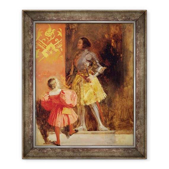 Tablou inramat - Richard Parkes Bonington - Un cavaler si o pagina - - Roveli