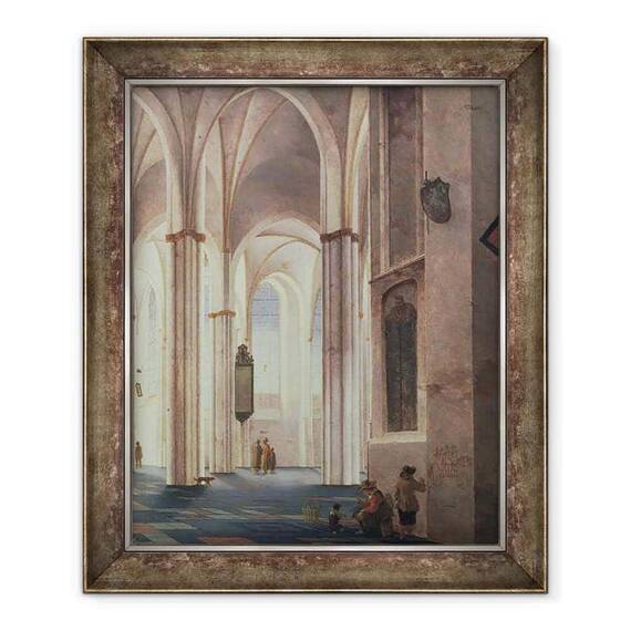 Tablou inramat - Pieter Jansz Saenredam - Interiorul Buurkerk la Utrecht - - Roveli