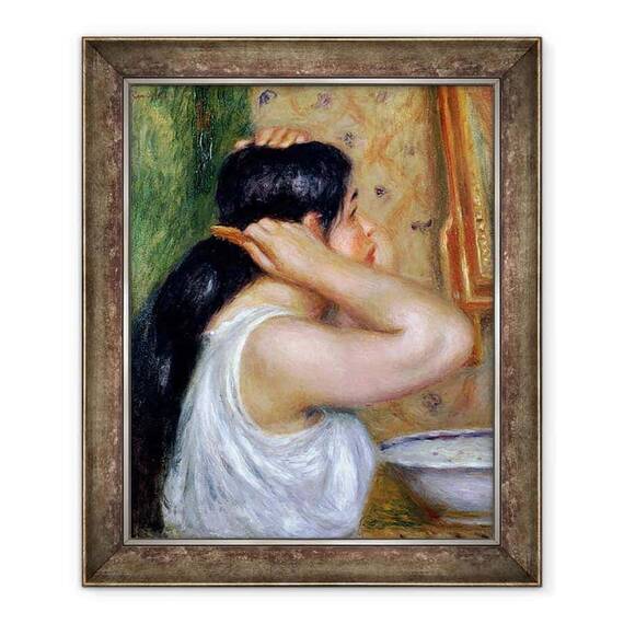 Tablou inramat - Pierre Auguste Renoir - Fata pieptanare parul - - Roveli