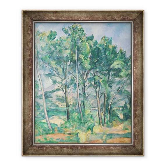 Tablou inramat - Paul Cezanne - Apeductul Montagne Sainte-Victoire vazut prin copaci - - Roveli