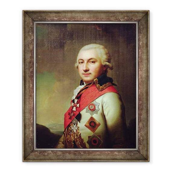 Tablou inramat - Scoala Rusa - Portretul Amiralului Jose Osip de Ribas - - Roveli