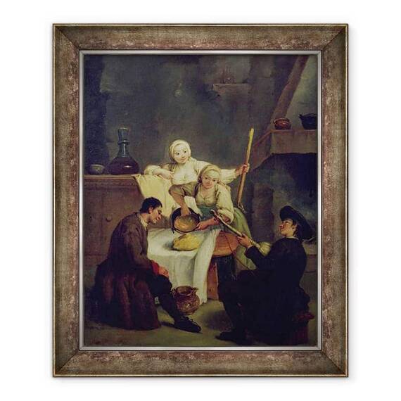 Tablou inramat - Pietro Longhi - Pregatirea mamamaliga - - Roveli