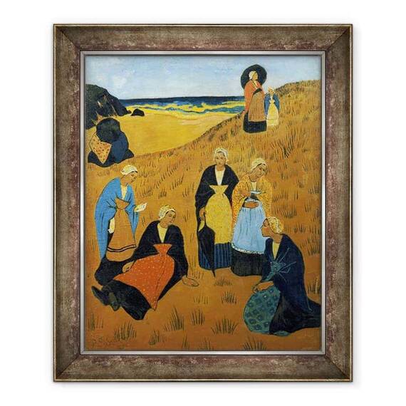 Tablou inramat - Paul Serusier - Tineri Breton Femei purtand saluri, sau Fetele din Douarnenez - - Roveli