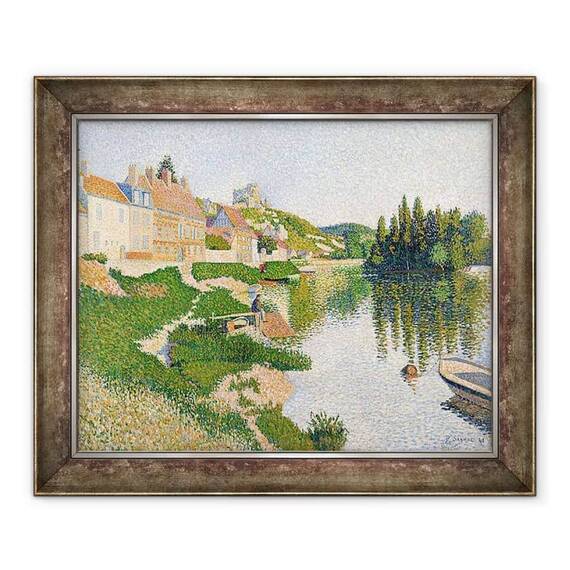 Tablou inramat - Paul Signac - malul raului, Petit-Andreely - - Roveli