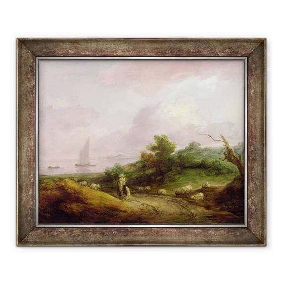 Tablou inramat - Thomas Gainsborough - Peisaj de coasta cu un pastor si turma lui - - Roveli