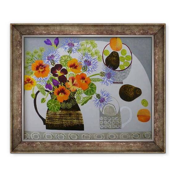 Tablou inramat - Vanessa Bowman - Nasturtiums si coacaze - - Roveli