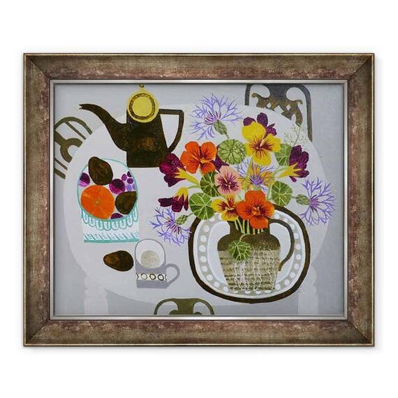 Tablou inramat - Vanessa Bowman - Nasturtiums si suc de fructe - - Roveli