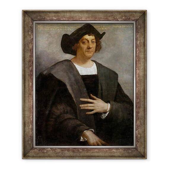 Tablou inramat - Sebastiano del Piombo - Portret De Barbat, Se spune a fi Cristofor Columb c.1446-1506 - - Roveli