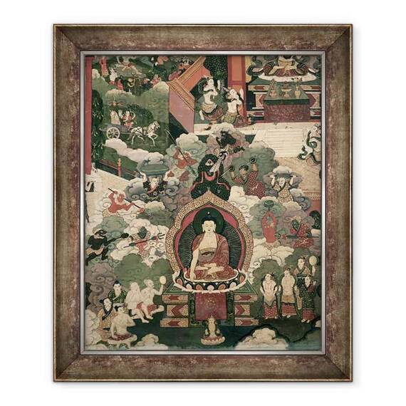 Tablou inramat - Scoala Tibetana - Viata lui Buddha Sakymuni - - Roveli