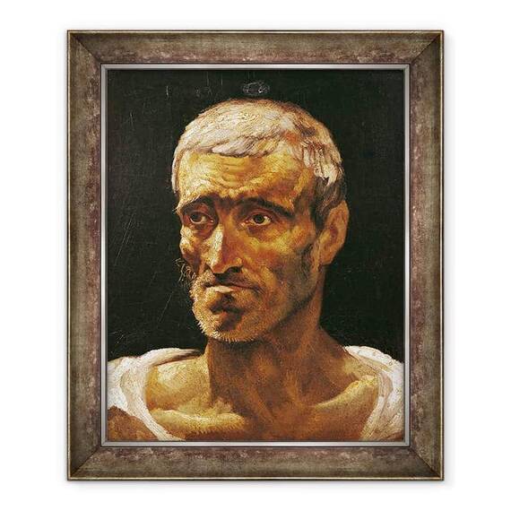 Tablou inramat - Theodore Gericault - sef al unui om naufragiat, studiu pentru pluta Meduzei - - Roveli