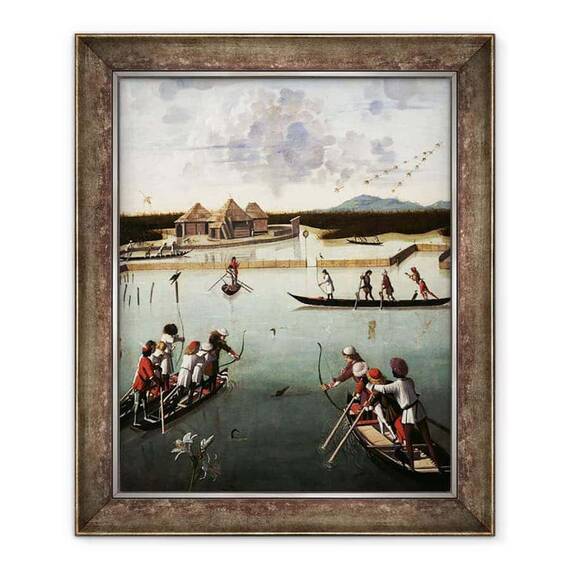 Tablou inramat - Vittore Carpaccio - Vanatoare in laguna - - Roveli