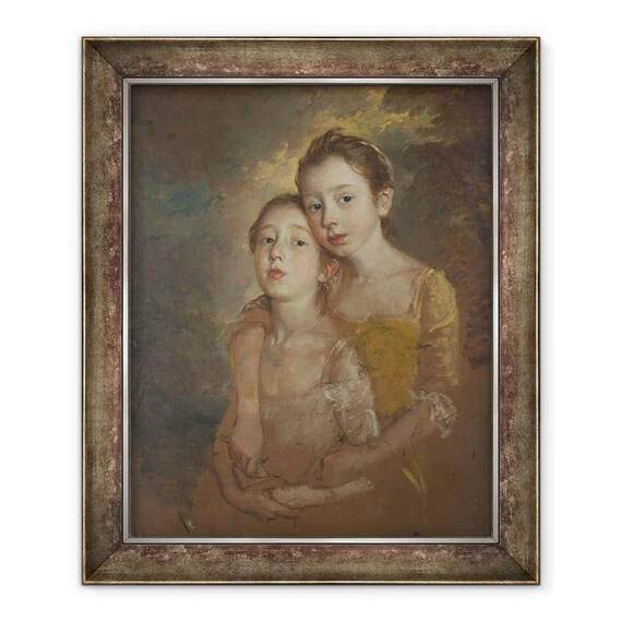 Tablou inramat - Thomas Gainsborough - Fiicele pictorului cu o pisica - - Roveli