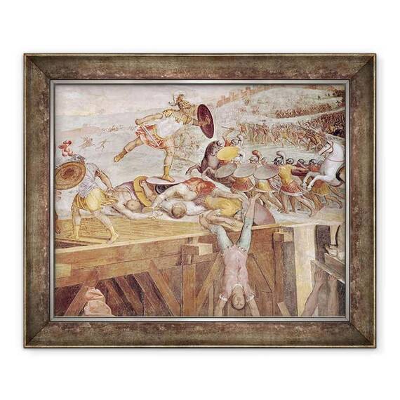 Tablou inramat - Tommaso Laureti - Horatius Cocles pe podul Sublicienilor - - Roveli