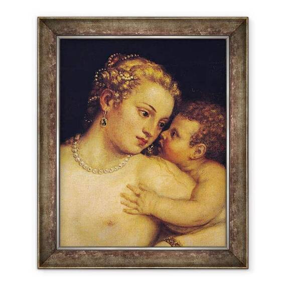 Tablou inramat - Titian - Venus se delecteaza cu dragoste si muzica - - Roveli