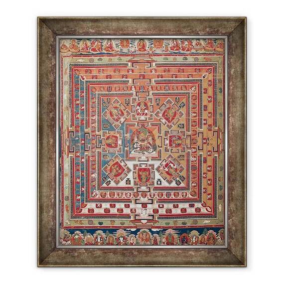 Tablou inramat - Scoala Tibetana - Mandala of Vaishravana - - Roveli