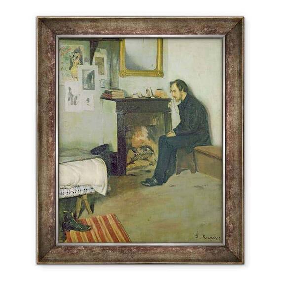 Tablou inramat - Santiago Rusinol i Prats - Boemia portretul lui Erik Satie in studioul sau din Montmartre - - Roveli