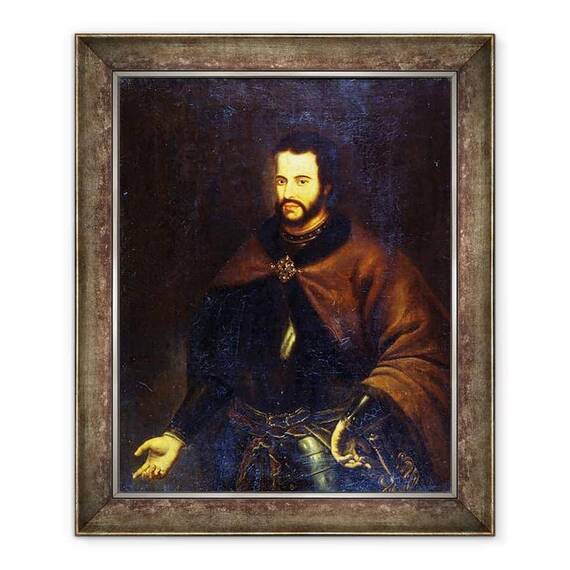 Tablou inramat - Scoala Rusa - Portretul tarului Ivan cel al V-lea Alexeievici 1666-96 - - Roveli