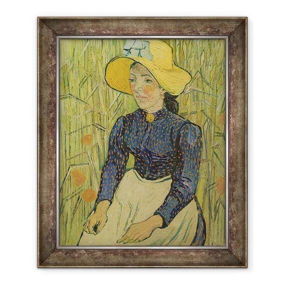 Tablou inramat - Vincent van Gogh - Fata taraneasca in Palarie de paie - - Roveli