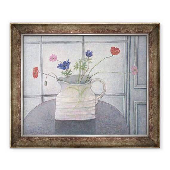 Tablou inramat - Ruth Addinall - Anemone si mac in Ulcior alb - - Roveli