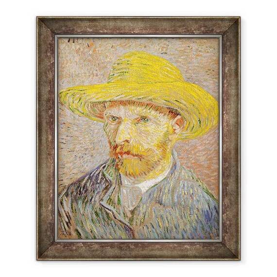 Tablou inramat - Vincent van Gogh - Autoportret cu o palarie de paie - - Roveli