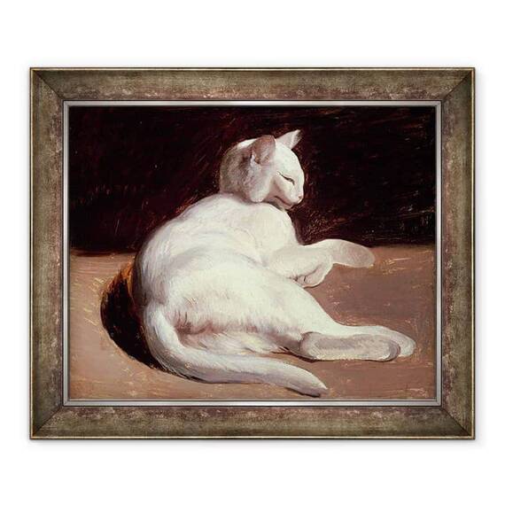 Tablou inramat - Theodore Gericault - Pisica Alba - - Roveli